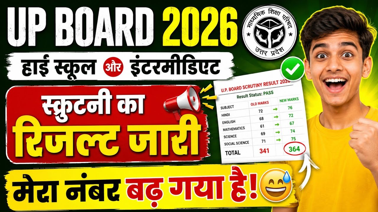 UP Board Scrutiny Result 2026 Out 🔥| हाई स्कूल & इंटर स्क्रूटनी रिजल्ट जारी |✅ नंबर बढ़े या नहीं?