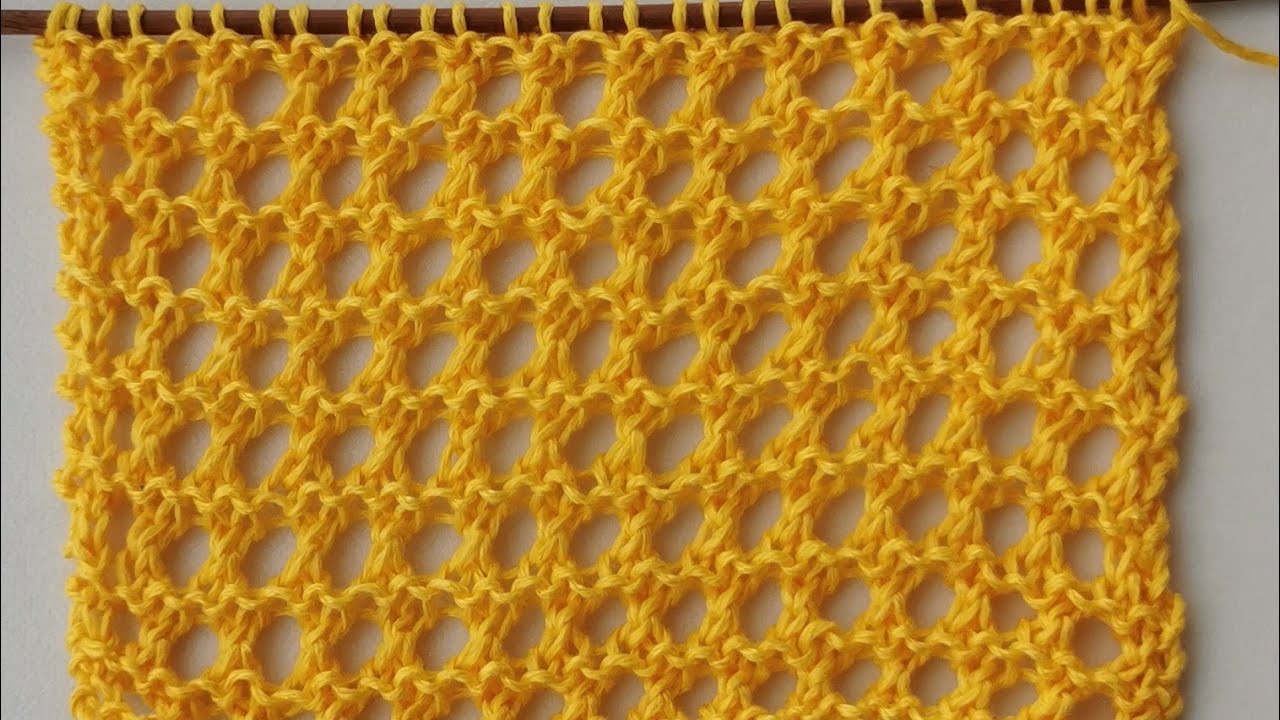 Punto ai ferri traforato. Tutorial semplicissimo. Punto n. 3. Puntada calada a dos agujas.
