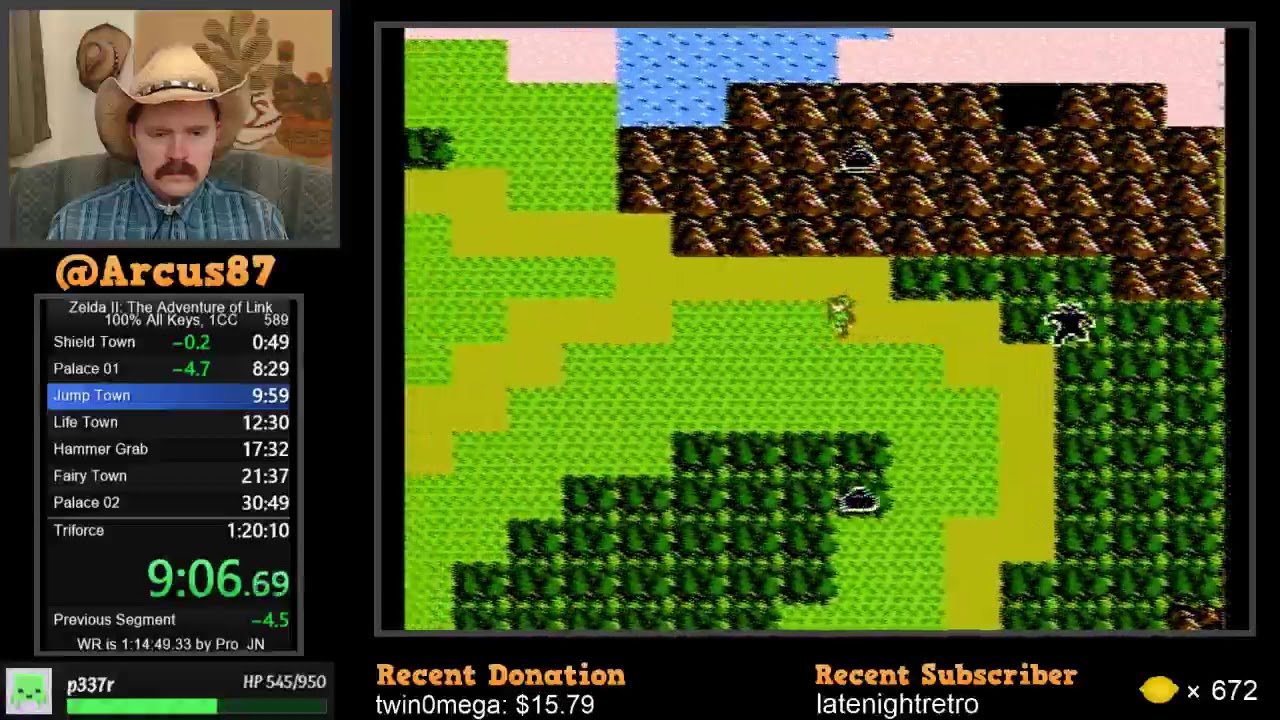 Zelda II NES speedrun in 1:19:45 by Arcus