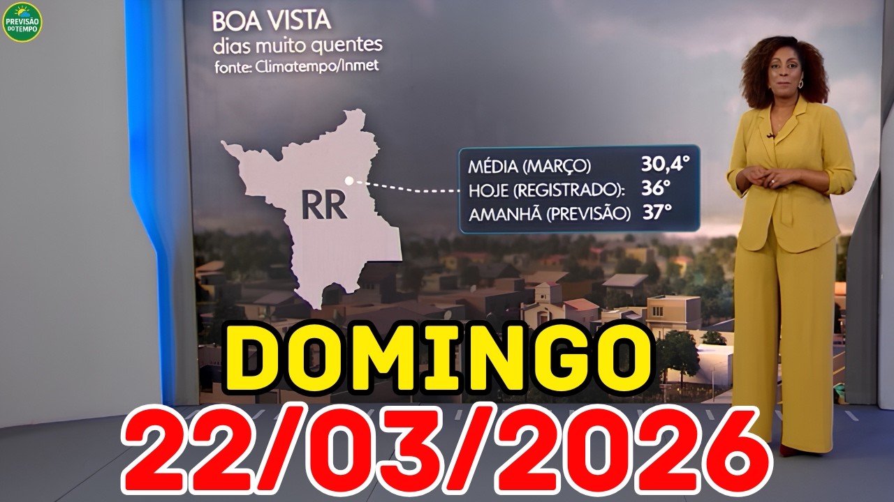 CALOR E TEMPORAIS: Domingo de temperaturas alta e chuva  | Previs&atilde;o do Tempo Jornal Nacional 22/03