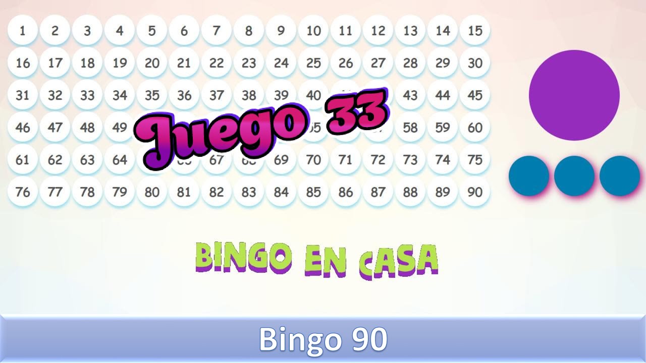 Bingo 90 Bolas en Casa | Juego 33 | Bingo Casero Online