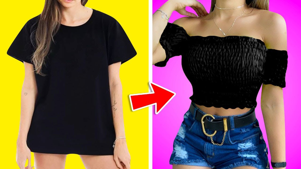 IDEIAS PARA RECICLAR ROUPAS SEM MÁQUINA DE COSTURA | ROUPAS DIY TRANSFORME  ROUPAS ANTIGAS EM NOVAS