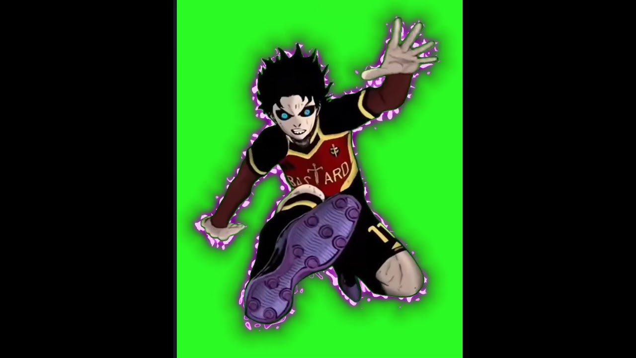 Isagi green screen with glow effect