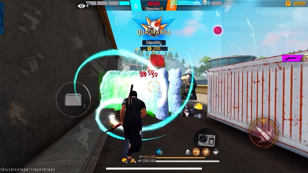 1v4 Full Gameplay💜 IPhone 11 Free Fire || SILENTFFX