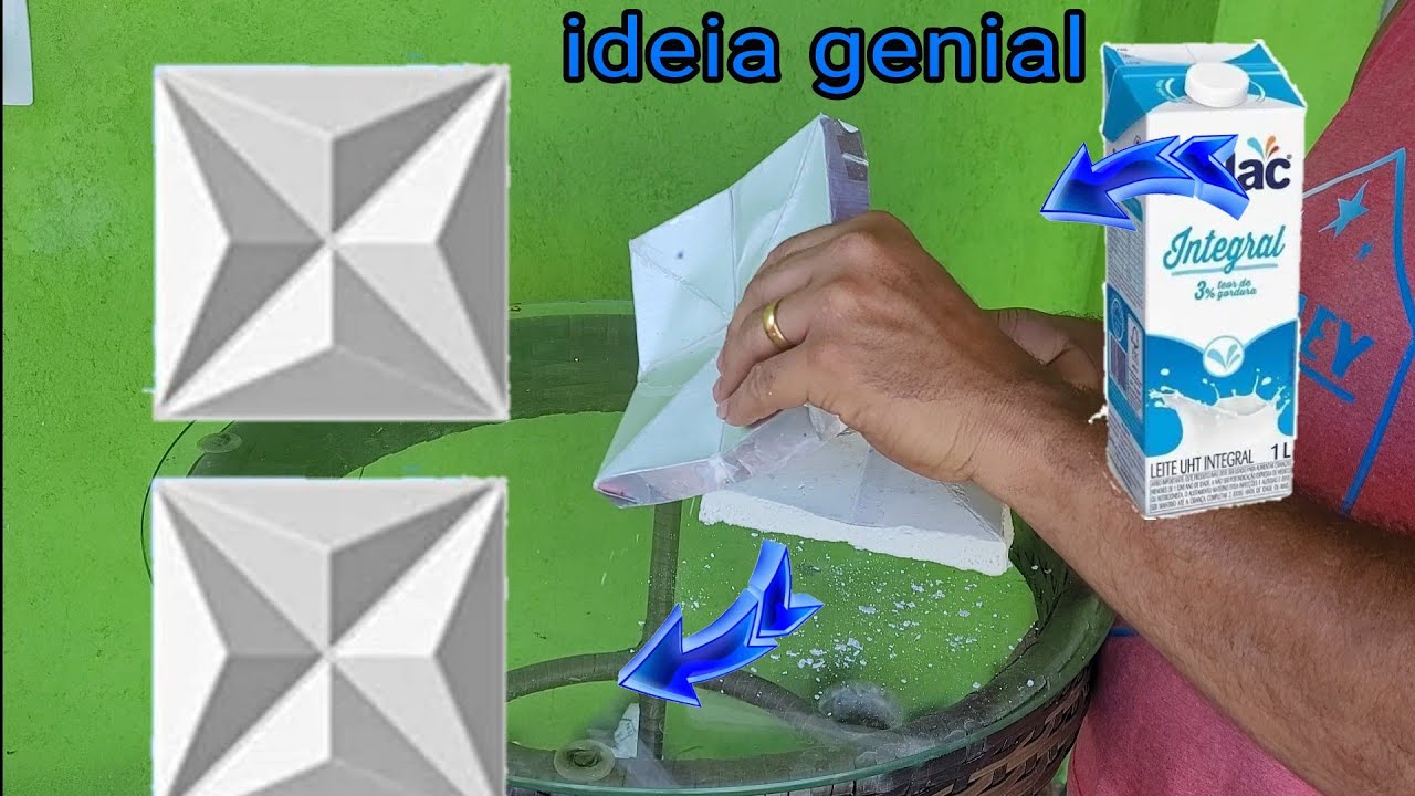 genial como fazer molde de gesso 3D com caixa de leite simples como fazer forma de placa de gesso 3D
