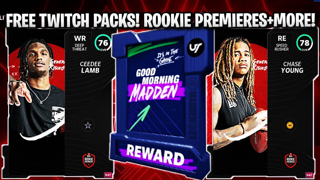 HOW TO GET FREE TWITCH PACKS! ROOKIE PREMIERES ARE HERE AND LEGENDS COMING! | MADDEN 21!