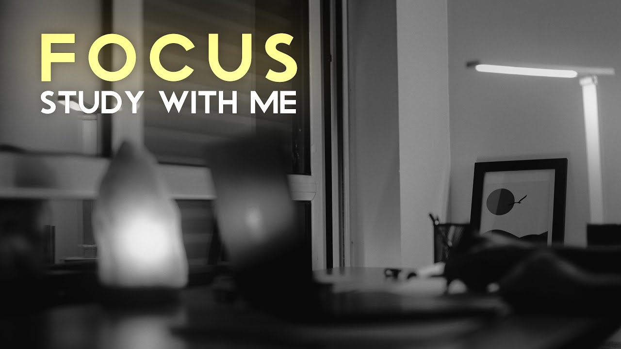 2-Hour Study With Me | Pomodoro 25/5 | Fireplace Sound | Black & White