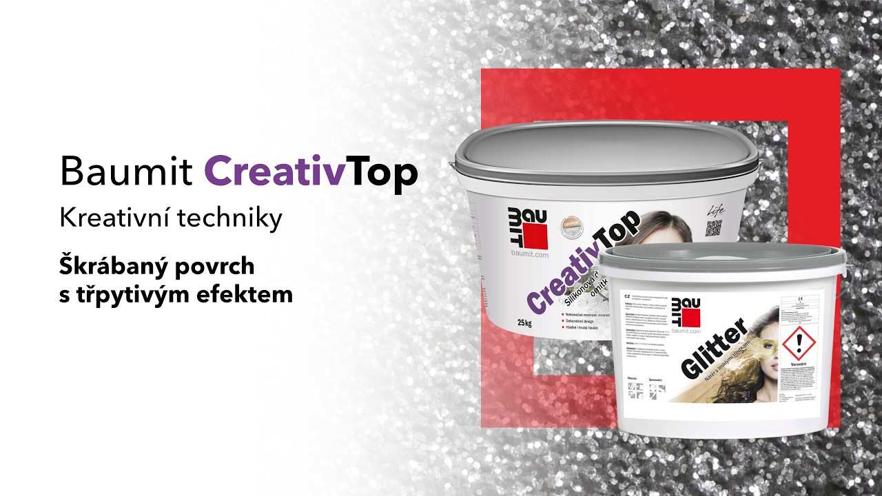Baumit CreativTop - Vytvoření škrábaného povrchu s třpytkovým efektem