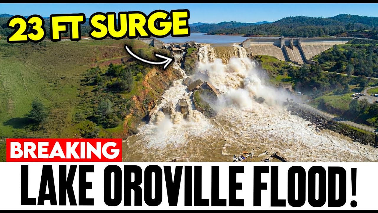 Lake Oroville WATER SURGE — 100 FT RISE as Atmospheric Rivers Slam California, 200,000 at Risk!