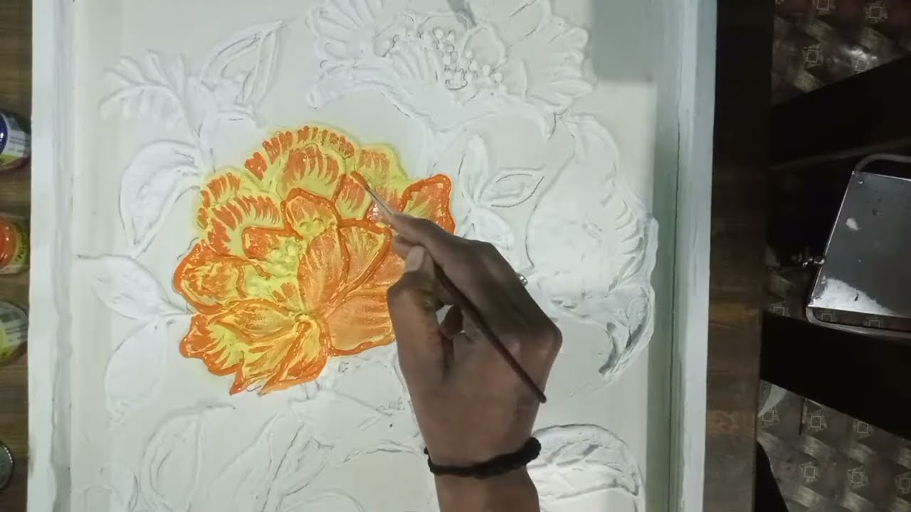 Tannu art gallery  is live woll putty texture art colour  flowes art#viral_video #like 