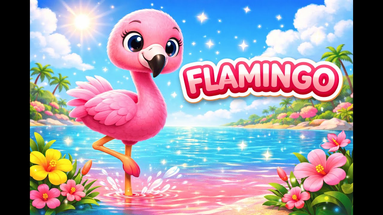 Flamingo Song 🦩 | Pink Flamingo Stands on One Leg | Kids Songs  ⁨@Bubby_tune⁩