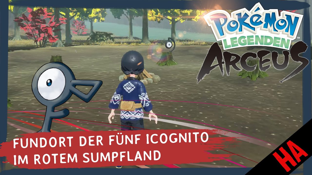 Fundort aller 5 Icognito aus rotes Sumpfland - Die 28 Icognito Teil 2 - Pok&eacute;mon Legenden: Arceus