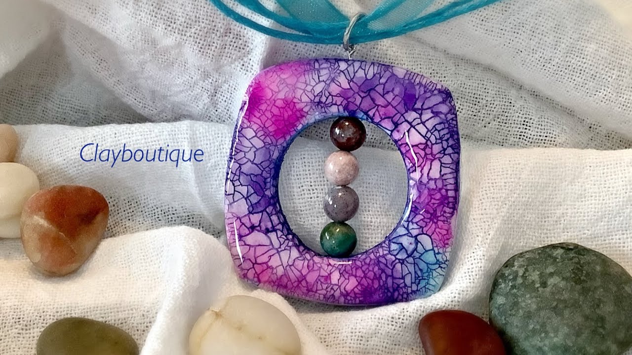 Polymer Clay Crackle ‘n’ Beads Pendant
