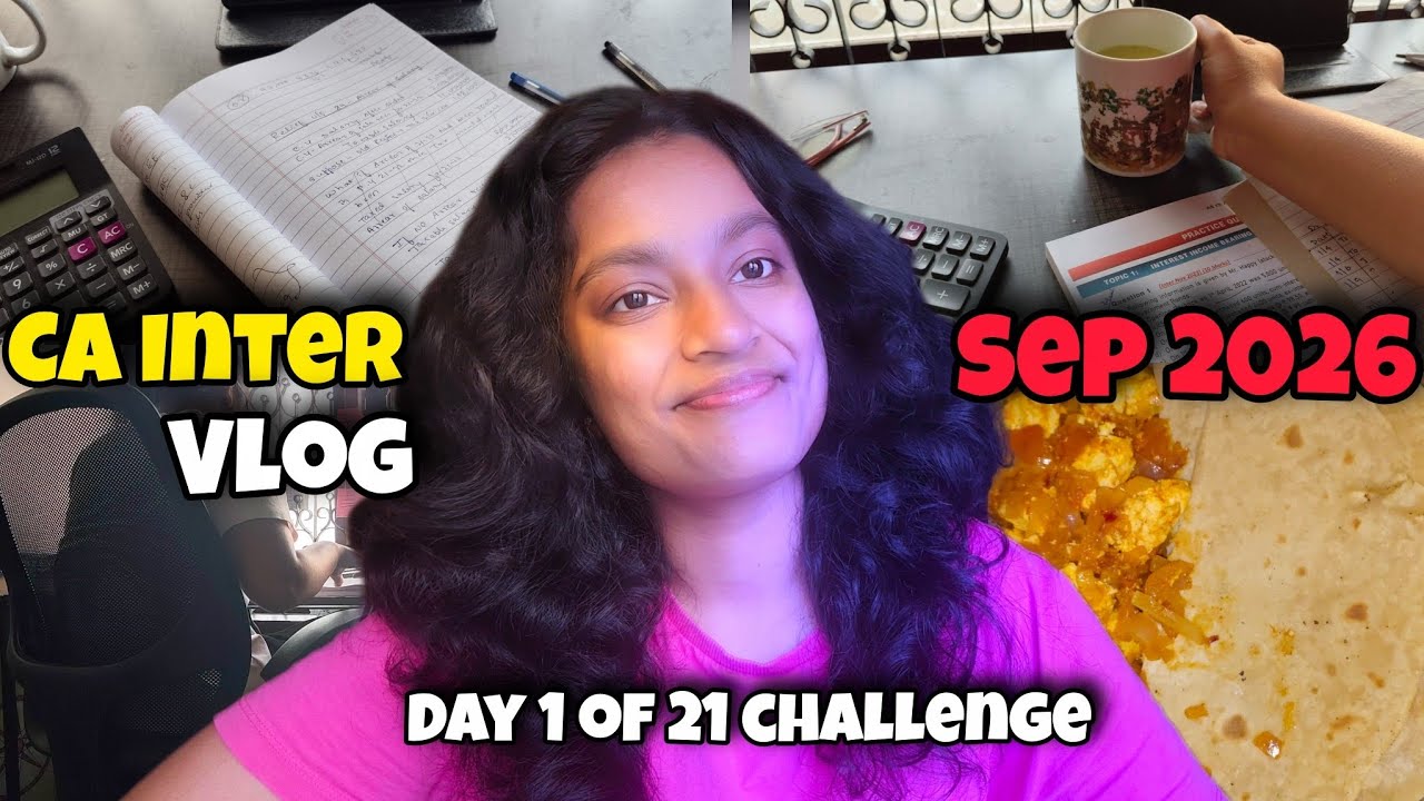 ✅ A Day in a life of CA Inter student 📚🥴 Sep 2026 Day 1 of challenge series ( study+ motivation)