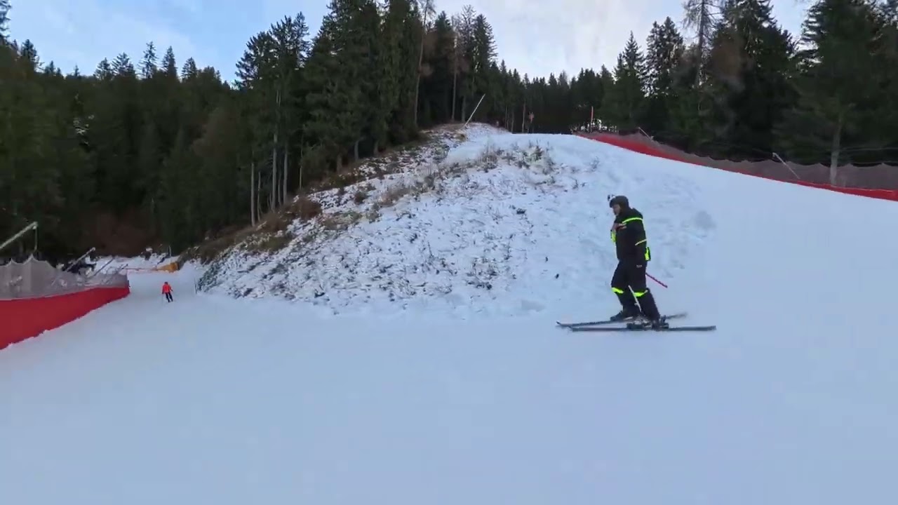 In search of the black run to the Pinzolo carpark.