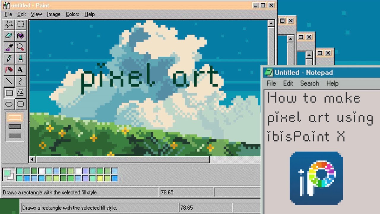 How to make Pixel Art using ibisPaint X step by step✨| Aesthetic Vlog