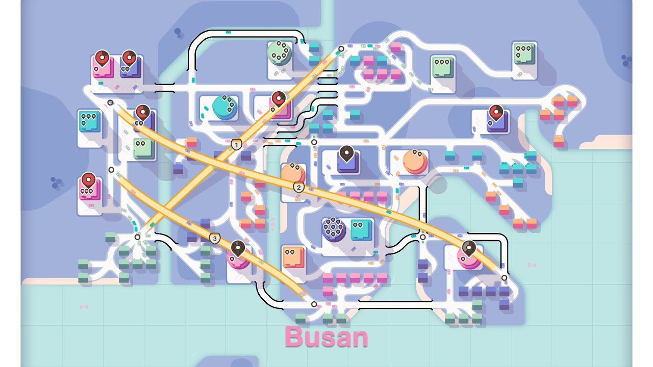 Gameplay: Mini Motorways - city Busan