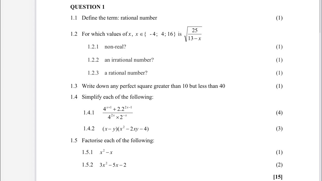 Grade 11 Mathematics Baseline Assessment | Term 1, 2025 Now with sound 🔊