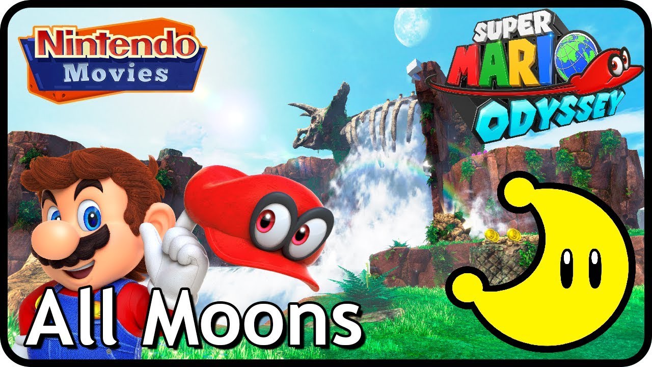 Super Mario Odyssey - Cascade Kingdom - All Moons (in order with timestamps)