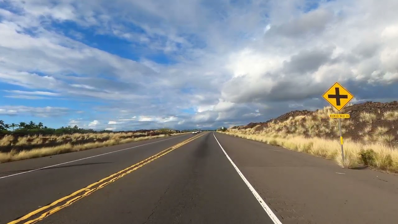 Driving Towards Kiholo Bay on the Big Island, Hawaii