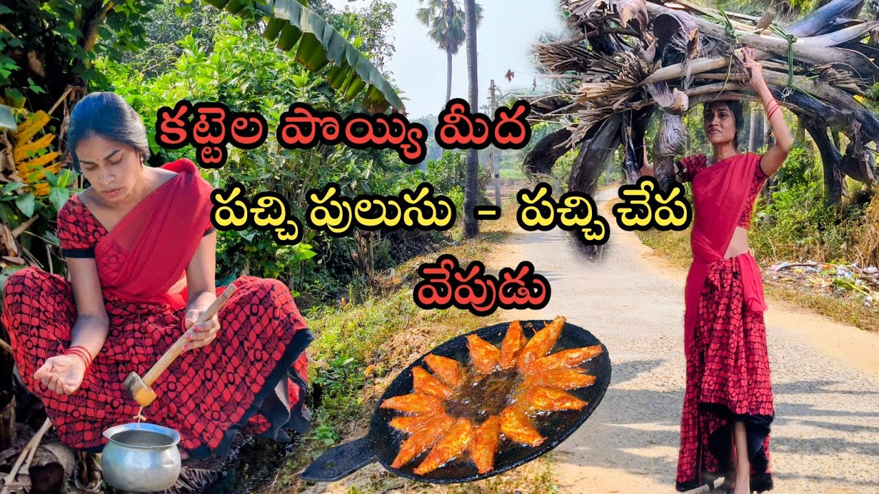 ఈరోజు కట్టెల పొయ్యి మీద పచ్చి పులుసు - పచ్చి చేప వేపుడు చేశానండి. మీ పల్లెటూరి అమ్మాయి..