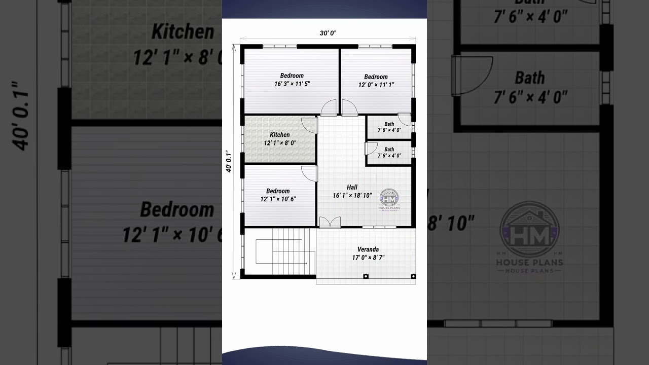 30x40 3BHK House Plan | Modern & Spacious Layout Design