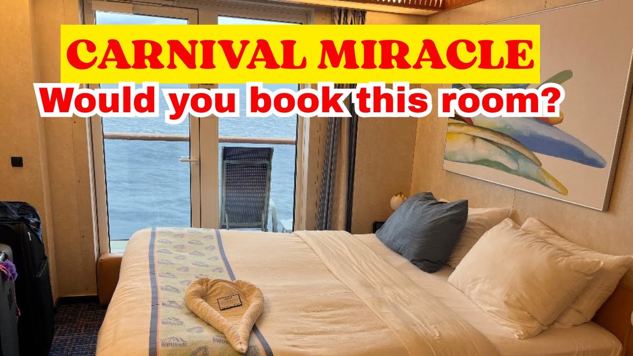 Обзор каюты с балконом и видом на океан на лайнере Carnival Miracle, номер 4204/ноябрь 2025 г.