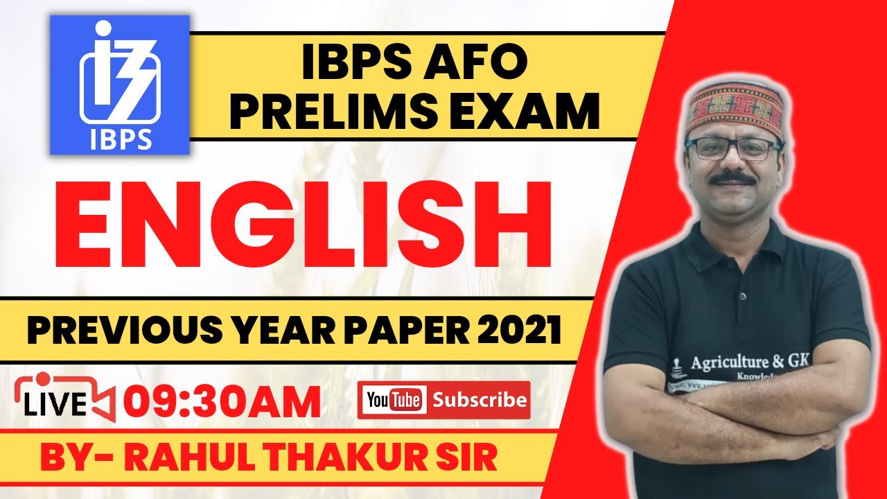IBPS AFO Prelims Previous Year Paper 2021 - English|IBPS AFO Notification 2022-23|IBPS AFO English