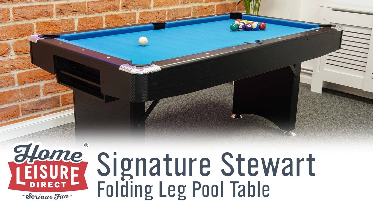 Signature Stewart Wood-Bed Folding Leg American Pool Table