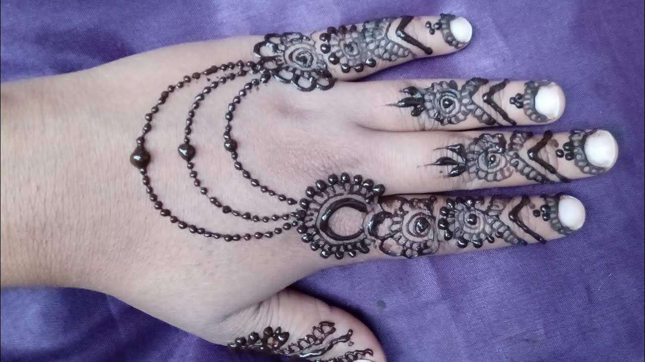 Simple and easy mehndi design back hand long videos || #mehndidesign #simpledesign  #easydesigns