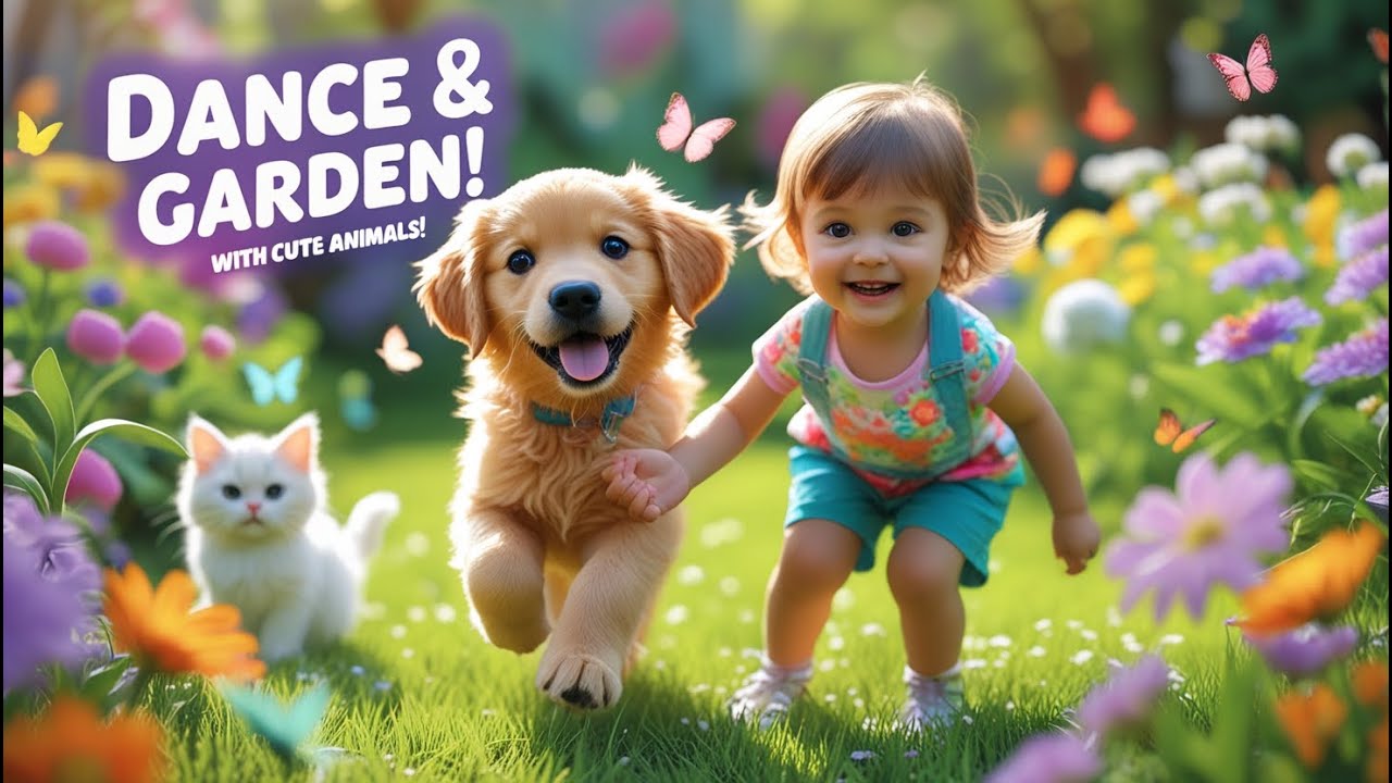 Cute Animals Dance and Garden with Kids 🌼🐶 | Toddler Song About Gardening and Nature Fun!
