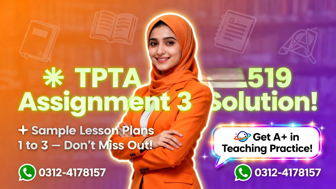 tpta 519 assignment 3 Solution Fall 2025 ┃Sample solution┃sample lesson Plan ┃tpta519 assignment 3