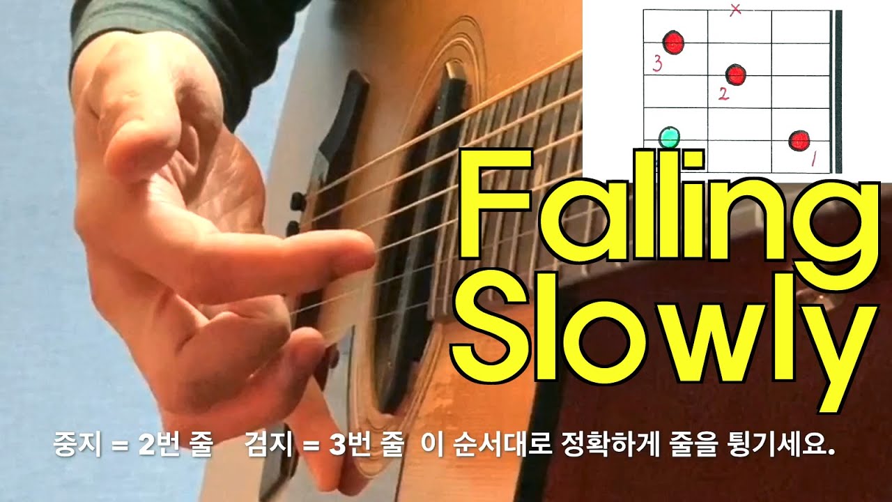 Falling Slowly - 기타 코드, 주법 강좌 레슨 / Guitar tutorial (Once ost) 핑거스타일