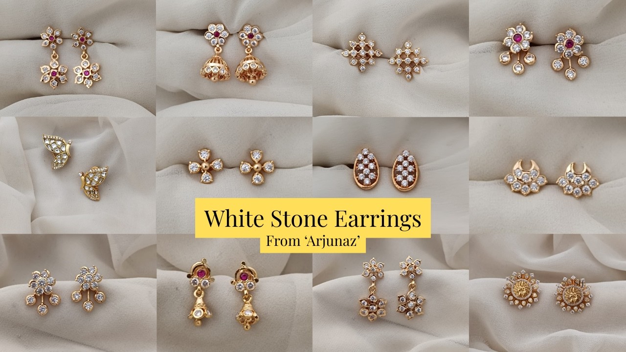 White AD Stone Earrings From 'Arjunaz'