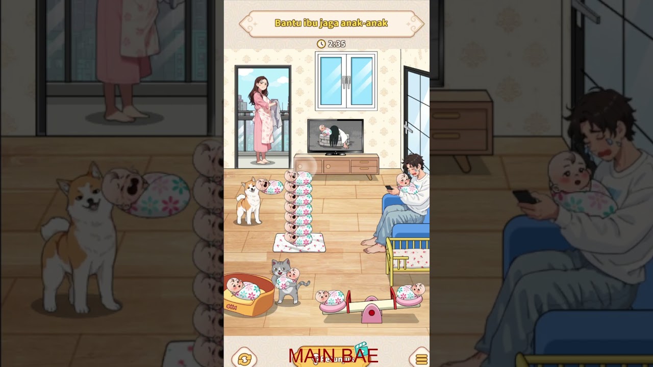 Bantu Ibu Jaga Anak-anak - Brain Puzzle Tricky Quest Walkthrough