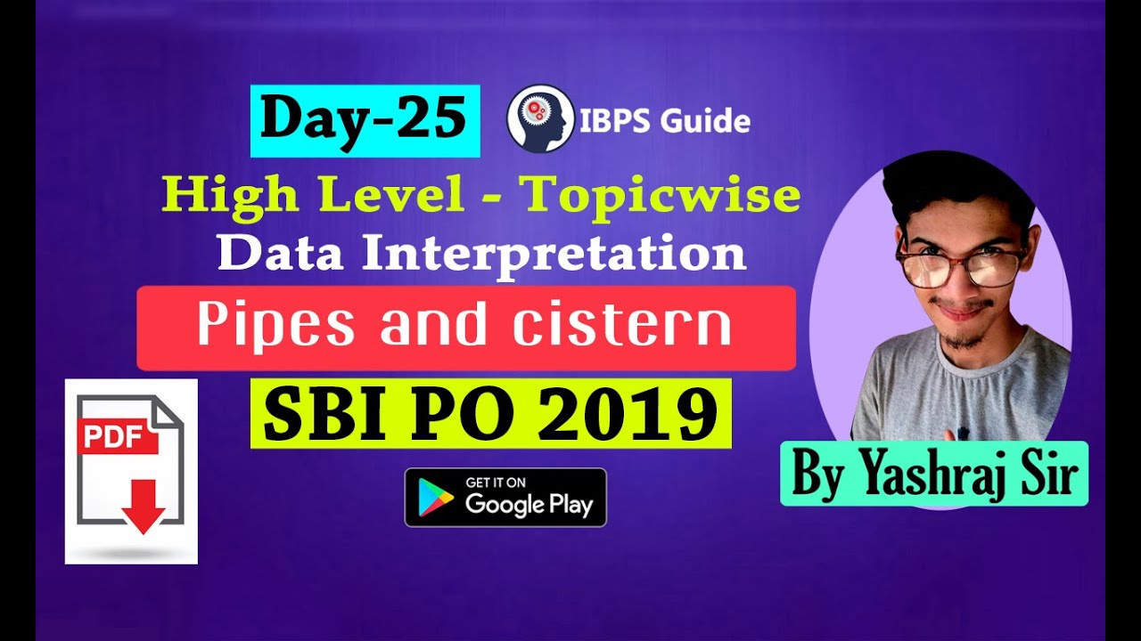 Pipes and cistern - High-Level Topic wise - DI  | SBI PO 2019 - Day 25