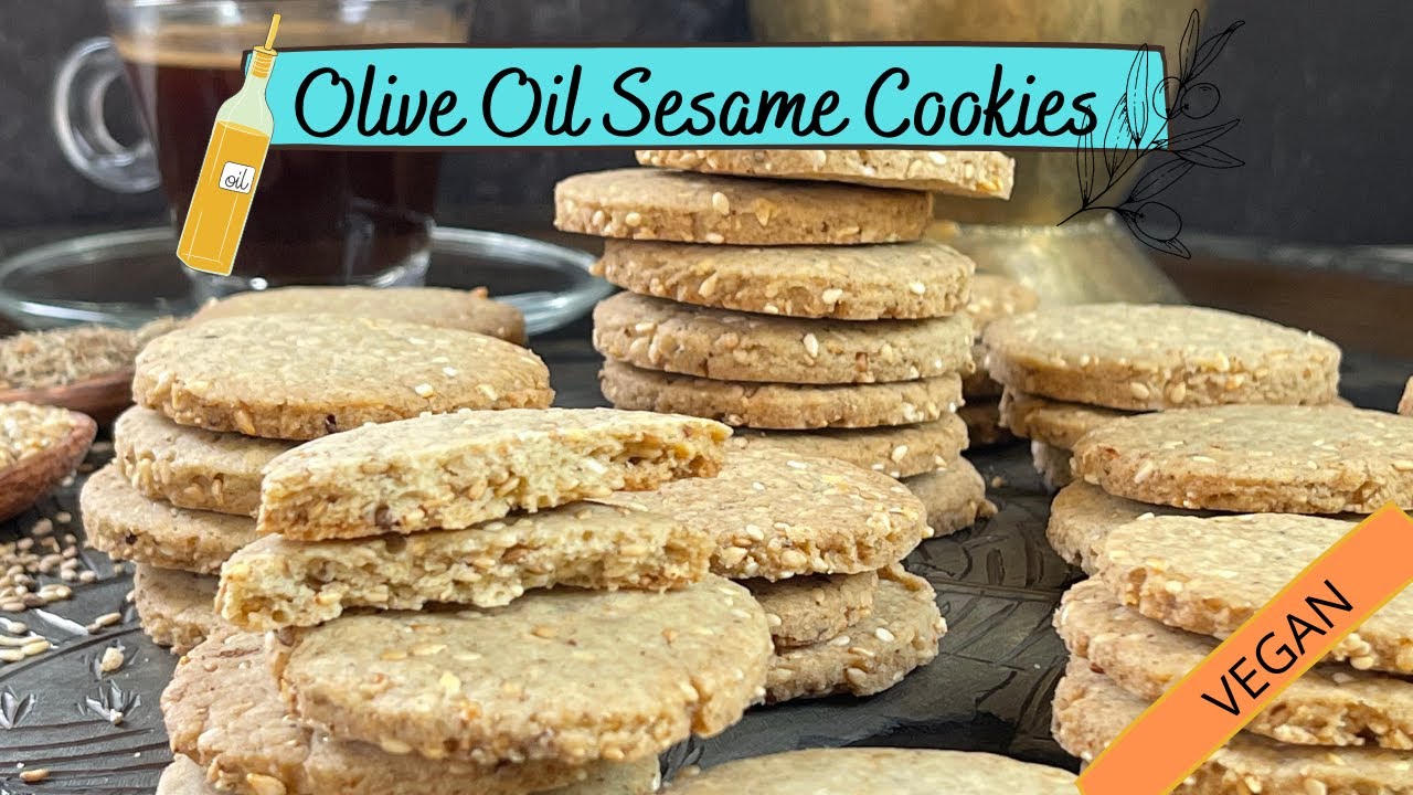 Olive Oil Sesame Cookies/ Barazek/ Vegan cookies/ w subtitles