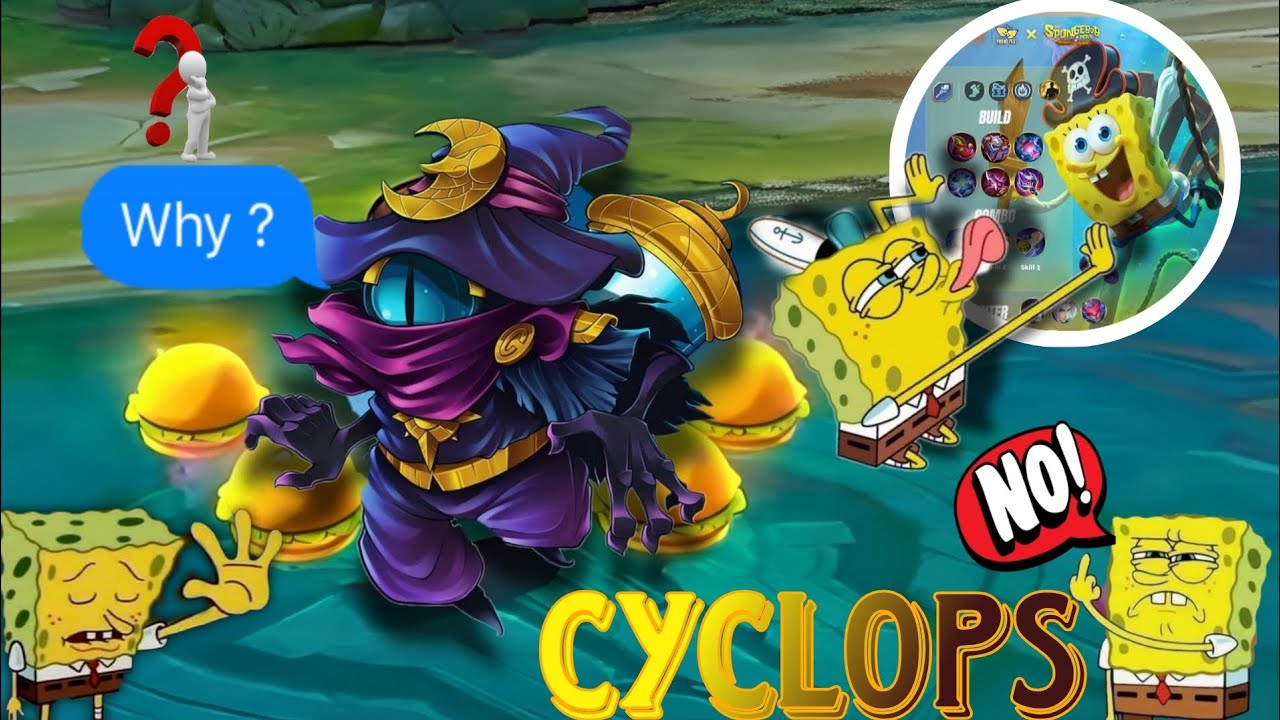 Moba leagend 5v5/cyclops spongbob skin ranked match gameplay/#mobalegends5v5 #trending #spongebob 