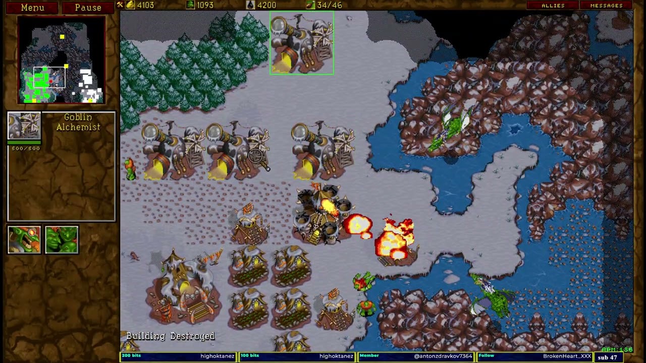 Warcraft 2 classic Kaboom 1v1 u8t3io3p vs dj_boss