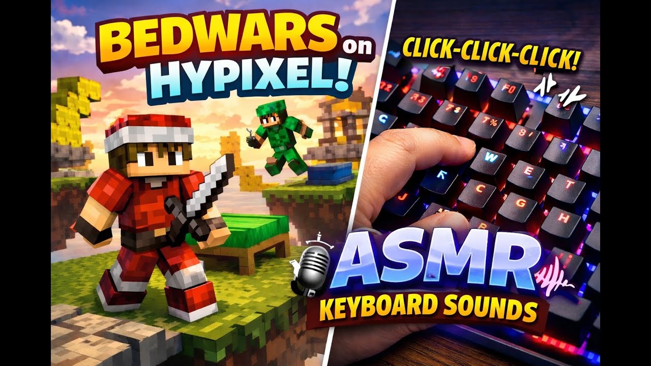 BedWars ASMR | Hypixel | Keyboard & Mouse Sounds (No Talking)