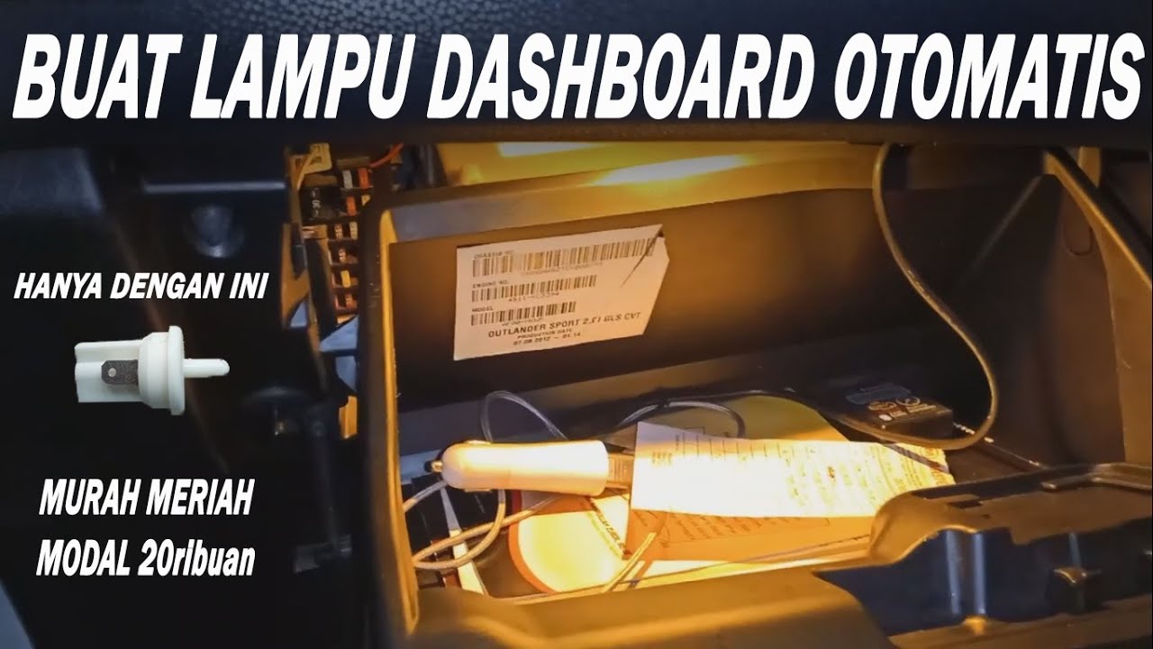 cara pasang lampu laci dashboard/glove box otomatis on Mitsubishi Outlander sport