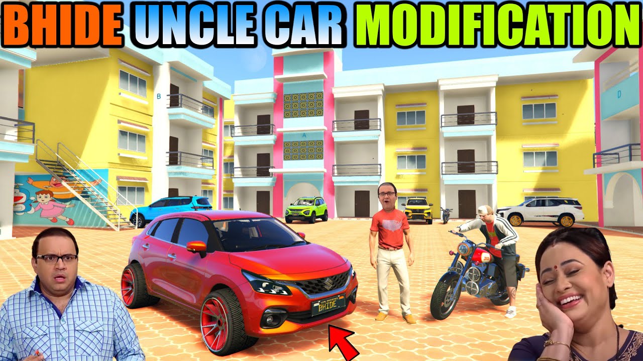 BHIDE UNCLE KI NEW CAR MODIFICATION  | TMKOC | GOKULDHAM SOCIETY | GTA 5 😮