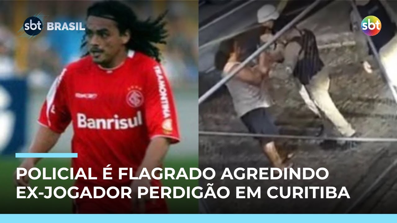 Ex-jogador Perdig&atilde;o &eacute; agredido por PM dentro de est&aacute;dio em Curitiba | #SBTBrasil