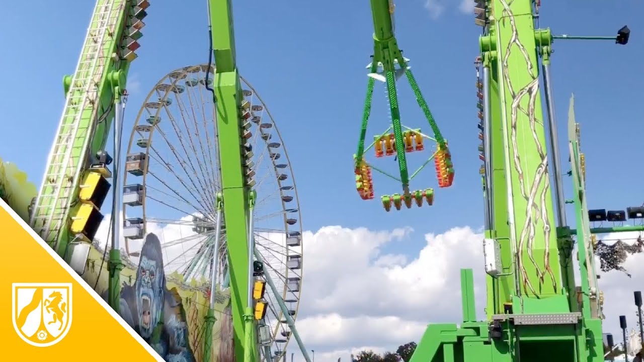 Sch&uuml;tzenfest in Neuss 2018: Fahrgesch&auml;ft-Test auf der Kirmes