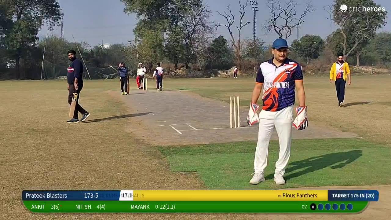 Pious Panthers vs Prateek Blasters live cricket match | NCR DYNAMITE LEAGUE live - Cric Garden Crick