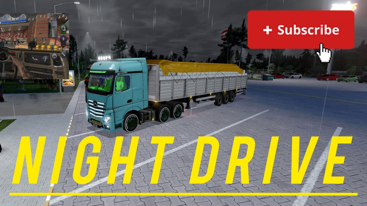 Truck simulator ultimate l night drive + rain ☔ Mobile gameplay 🚦⛽🚛🌧️👿#youtubvideo 