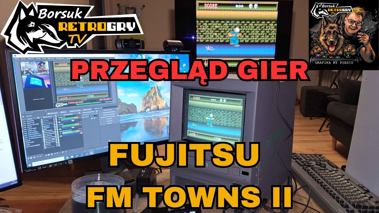 Borsuk Retro Gry TV: FUJITSU FM TOWNS II - Przegląd Gier #1 (Splatter House, Raiden, Monkey Island)