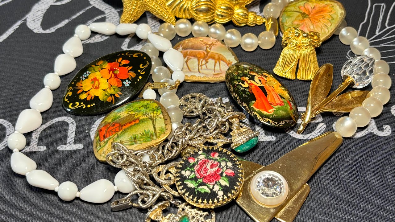 Mystery Jewelry Unboxing - Antique Jewelry & Russian Brooches