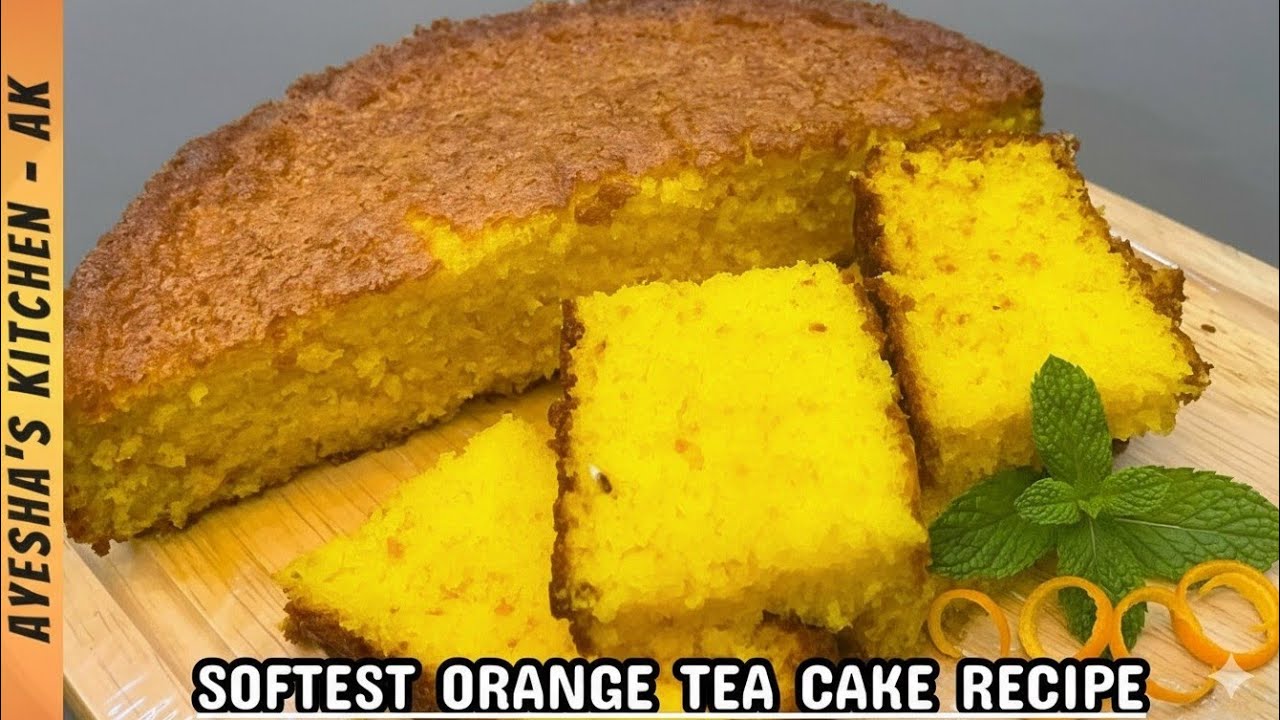 Soft and Moist Orange Cake | Easy Homemade Cake | Quick Orange Cake Recipe by Ayesha's Kitchen - AK