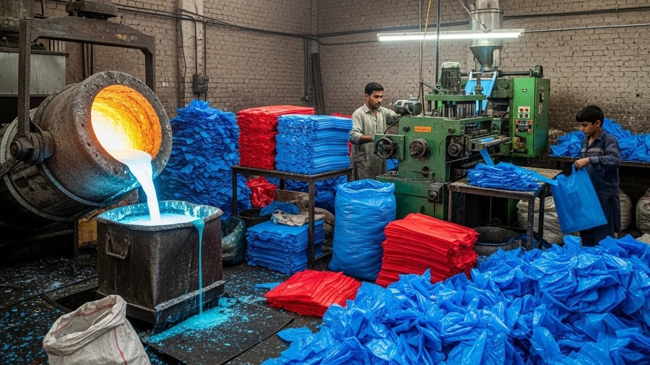 Incredible Old Waste Shopping Bags Recycle into new Plastic Shopping Bags | Complete Factory Process